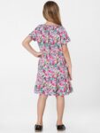 KIDS ONLY Girls Floral Printed Fit & Flare Midi Dress