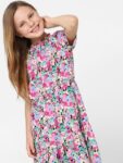 KIDS ONLY Girls Floral Printed Fit & Flare Midi Dress