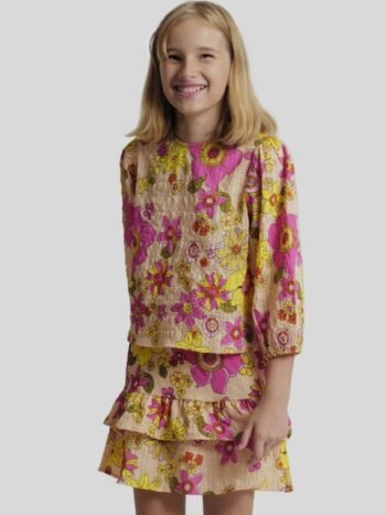 KIDS ONLY Girls Floral Printed Puff Sleeves Top