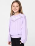 KIDS ONLY Girls Floral Printed Round Neck Blouson Top