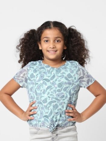 KIDS ONLY Girls Green Abstract Print Top