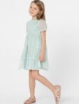 KIDS ONLY Girls Green Checked Tiered Dress