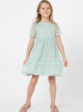 KIDS ONLY Girls Green Checked Tiered Dress