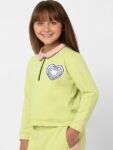 KIDS ONLY Girls Green Solid Cotton Sweatshirt