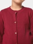 KIDS ONLY Girls Maroon Solid Cotton Cardigan