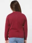KIDS ONLY Girls Maroon Solid Cotton Cardigan