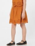 KIDS ONLY Girls Mustard Solid A-Line Above Knee-Length Pure Cotton Skirt