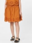 KIDS ONLY Girls Mustard Solid A-Line Above Knee-Length Pure Cotton Skirt