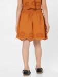 KIDS ONLY Girls Mustard Solid A-Line Above Knee-Length Pure Cotton Skirt