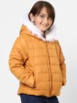 KIDS ONLY Girls Mustard Yellow Solid Puffer Jacket