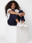 KIDS ONLY Girls Navy Blue High-Rise Culottes Trousers