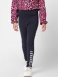 KIDS ONLY Girls Navy Blue Solid Cotton Leggings