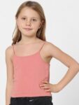 KIDS ONLY Girls Peach Solid Tank Crop Top