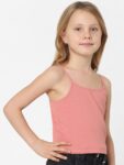 KIDS ONLY Girls Peach Solid Tank Crop Top