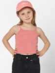 KIDS ONLY Girls Peach Solid Tank Crop Top