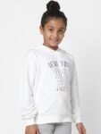 KIDS ONLY Girls Printed Hooded Cotton Sweatshirt
