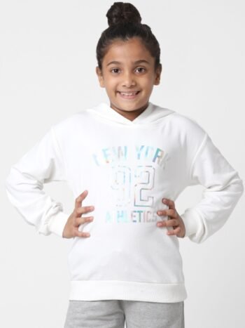 KIDS ONLY Girls Printed Hooded Cotton Sweatshirt
