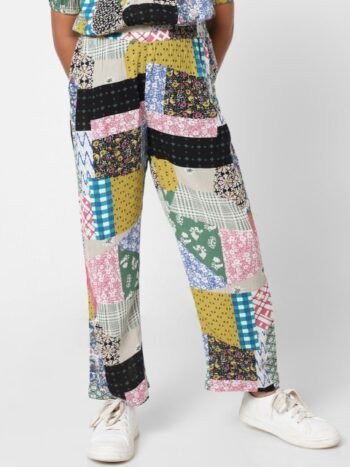 KIDS ONLY Girls Printed Mid-Rise Regular Fit Trousers