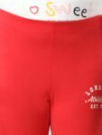 KIDS ONLY Girls Red Solid Churidar-Length Cotton Leggings