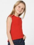 KIDS ONLY Girls Red Solid Knitted Top