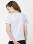 KIDS ONLY Girls Ribbed Round Neck Cotton T-shirt