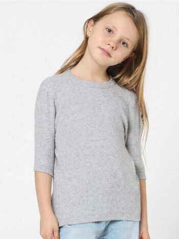 KIDS ONLY Girls Self Design Ribbed Pullover Sweater