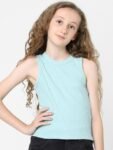 KIDS ONLY Girls Sleeveless Slim Fit Cotton T-shirt