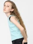 KIDS ONLY Girls Sleeveless Slim Fit Cotton T-shirt