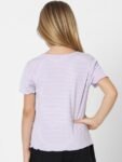 KIDS ONLY Girls Striped Round Neck T-shirt