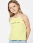 KIDS ONLY Girls Typography Print Halter Neck Cotton Top