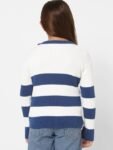 KIDS ONLY Girls White & Blue Striped Cotton Pullover