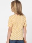 KIDS ONLY Girls Yellow & White Floral Printed Cotton T-shirt