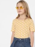 KIDS ONLY Girls Yellow & White Floral Printed Cotton T-shirt
