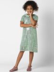 KIDS ONLY Green Peter Pan Collar A-Line Dress