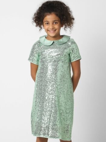 KIDS ONLY Green Peter Pan Collar A-Line Dress