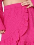 KIDS ONLY KOGDANI Self Design Above Knee-Length Ruffle Wrap Skirt