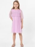 KIDS ONLY Purple Checked A-Line Dress