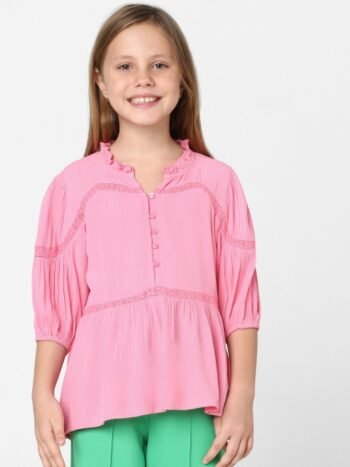KIDS ONLY Round Neck Puff Sleeve Top