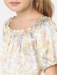 KIDS ONLY White Floral Print Blouson Crop Top