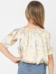 KIDS ONLY White Floral Print Blouson Crop Top