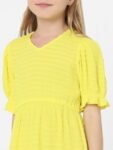 KIDS ONLY Yellow A-Line Self Design Dress