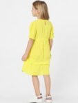 KIDS ONLY Yellow A-Line Self Design Dress