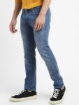 Levis Men Mid Rise Light Fade Clean Look Whiskers & Chevrons 65504 Skinny Fit Jeans