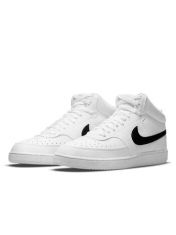 Nike Men White Court Vision Leather Sneakers