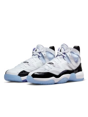 Nike Men White Leather Jumpman Two Trey Basketball Shoes