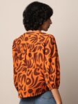 ONLY Animal Print Puff Sleeve Blouson Top