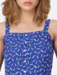 ONLY Blue Geometric Print Top