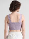 ONLY Checked Square Neck Ruched Tank Crop Top