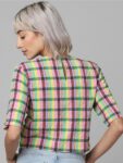 ONLY Checked Waist Tie Ups Top