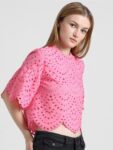 ONLY Flared Sleeve Cotton Cape Crop Top